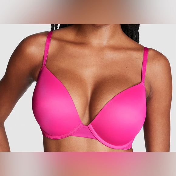 New PINK Victoria’s Secret Wear Everywhere Push Up Bra Magenta Pink Padded Wire - Picture 4 of 16